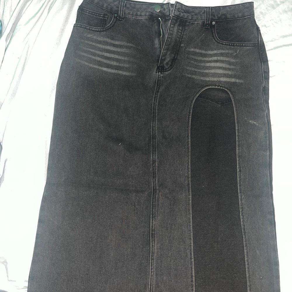 Black jean skirt
